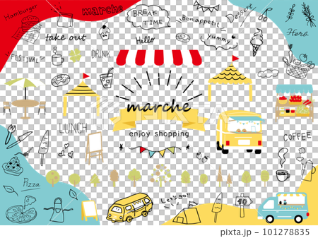マルシェ 休日のマーケットイラスト素材集 マルシェ 休日のマーケットイラスト素材集 101278835