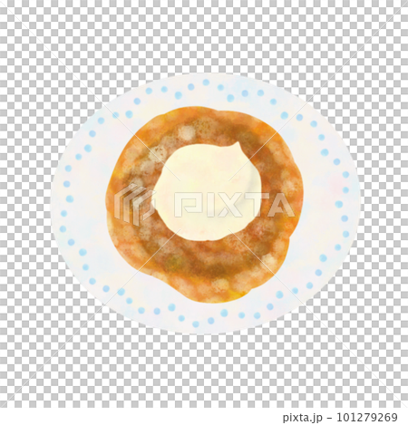 お皿に乗ったシナモンロールの手描きイラスト4 お皿に乗ったシナモンロールの手描きイラスト4 101279269