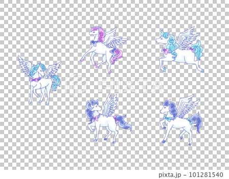 童話可愛的飛馬座插畫部分 101281540