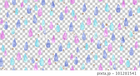 童話水滴插畫 無縫炫彩水滴圖案背景素材 101281541