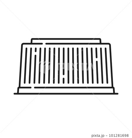 Package for food production isolated snack bag outline icon. Vector blank foil food doy pack, pouch bag packaging, plastic cardboard container 101281698