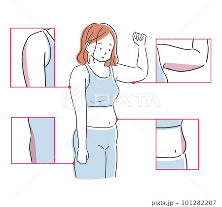 ぽっちゃりした体型の女性のイラスト素材 ぽっちゃりした体型の女性のイラスト素材 101282207