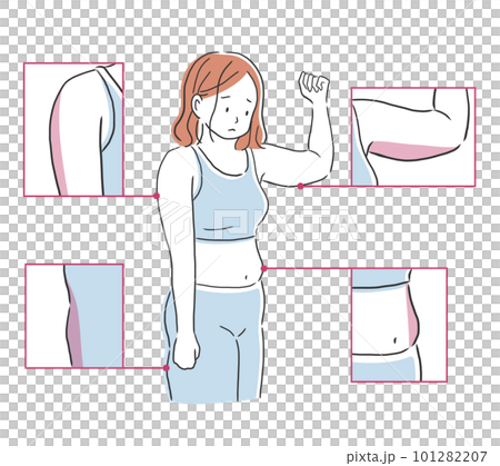 ぽっちゃりした体型の女性のイラスト素材 ぽっちゃりした体型の女性のイラスト素材 101282207