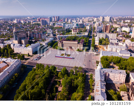 View from drone of Voronezh with Lenin Square 101283159