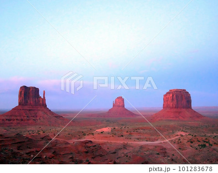 Monument Valley, landscape with red mountains Monument Valley, landscape with red mountains 101283678