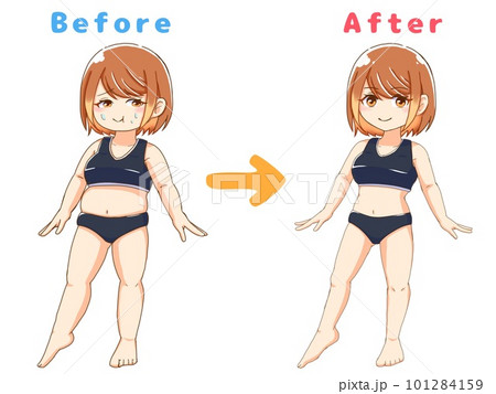 ダイエットした女性のイラスト ダイエットした女性のイラスト 101284159