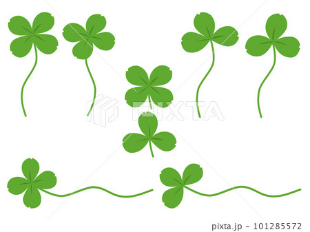 三つ葉と四つ葉のクローバーのイラスト_春イラスト2 101285572