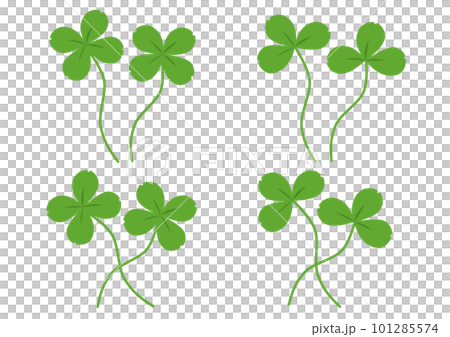 Three-leaf and four-leaf clover illustration_spring illustration 1 101285574