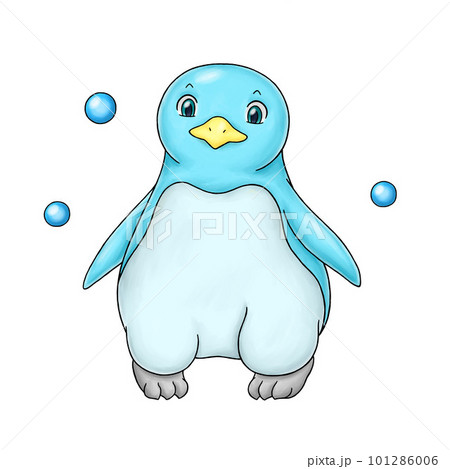 ペンギンの手描きイラスト 101286006