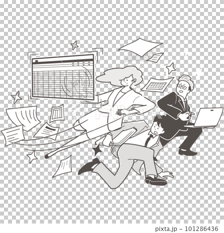 擅長做材料的女人掩護她的同事（兩個男人） 101286436