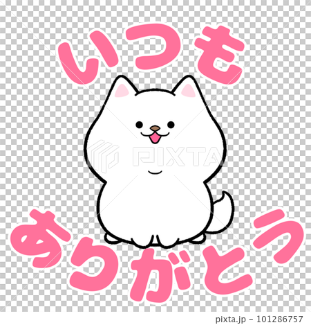 白色柴犬和“永遠謝謝你”的話 101286757