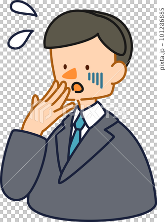ベクターで描いた可愛いビジネスマンの男性のイラスト_慌てている男性 101286885