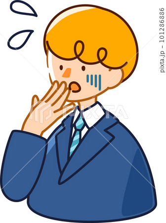 ベクターで描いた可愛いビジネスマンの男性のイラスト_慌てている男性 101286886