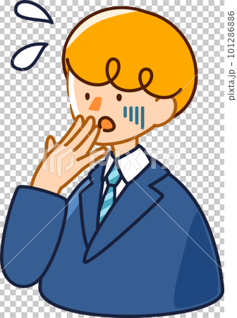 ベクターで描いた可愛いビジネスマンの男性のイラスト_慌てている男性 101286886