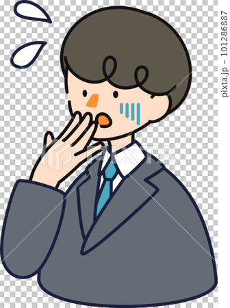ベクターで描いた可愛いビジネスマンの男性のイラスト_慌てている男性 101286887