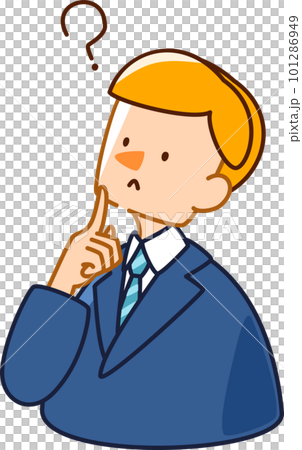 矢量圖的一個可愛的商人男人 _ 有疑問的人 矢量圖的一個可愛的商人男人 _ 有疑問的人 101286949