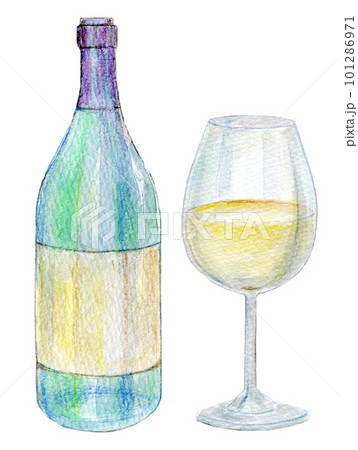 赤ワインと白ワイン　水彩イラスト 101286971