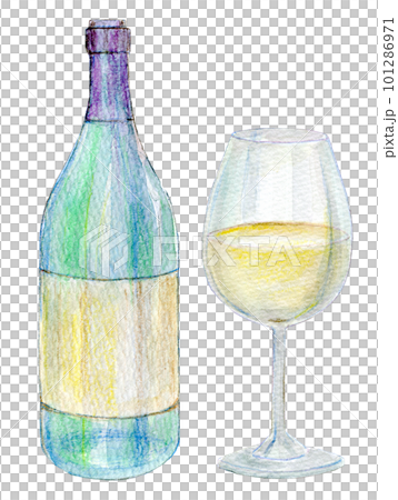 赤ワインと白ワイン　水彩イラスト 101286971