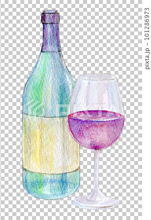 赤ワインと白ワイン　水彩イラスト 101286973
