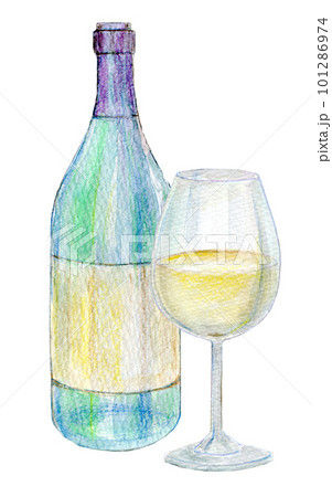 赤ワインと白ワイン　水彩イラスト 101286974