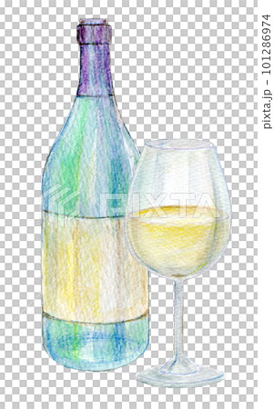 Red wine and white wine watercolor illustration Red wine and white wine watercolor illustration 101286974