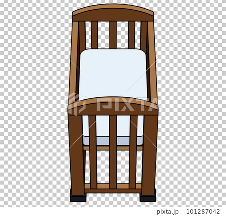 Illustration of a crib viewed diagonally from the side 101287042