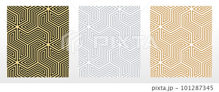 Set of abstract geometric patterns. Seamless vector backgrounds. Colored ornaments Graphic modern patterns Simple lattice graphic design Set of abstract geometric patterns. Seamless vector backgrounds. Colored ornaments Graphic modern patterns Simple lattice graphic design 101287345