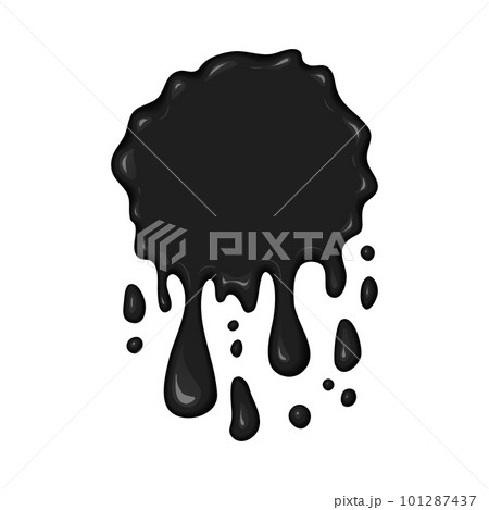 Vector blob of ink or oil. Splattered stain of paint, splash, drop black liquid. Design element for banner. Abstract vector illustration with splatter and blot isolated on white background. Vector blob of ink or oil. Splattered stain of paint, splash, drop black liquid. Design element for banner. Abstract vector illustration with splatter and blot isolated on white background. 101287437