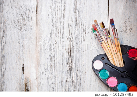 Brush and paints Brush and paints 101287492