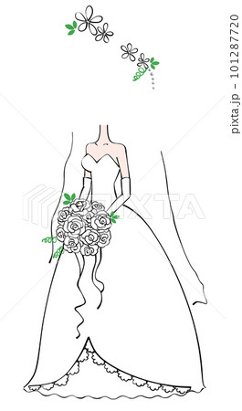 ウェディングドレスのイラスト ウェディングドレスのイラスト 101287720