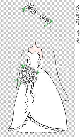 ウェディングドレスのイラスト ウェディングドレスのイラスト 101287720