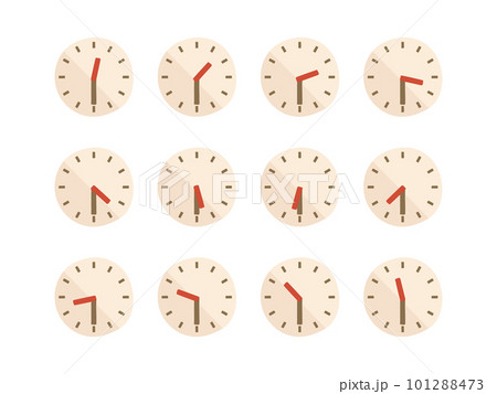 各時間の30分表示の時計イラストセット 101288473