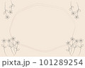 手書き風のシンプルな花のフレーム　色無し 101289254