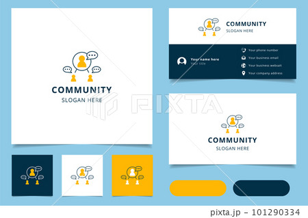 Community logo design with editable slogan. Branding book and business card template. Community logo design with editable slogan. Branding book and business card template. 101290334