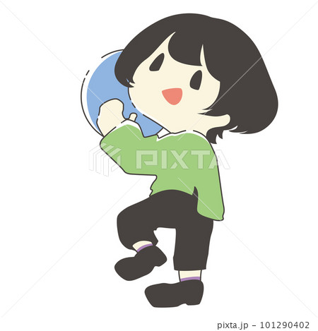 ボールを投げようとする子供 ボールを投げようとする子供 101290402