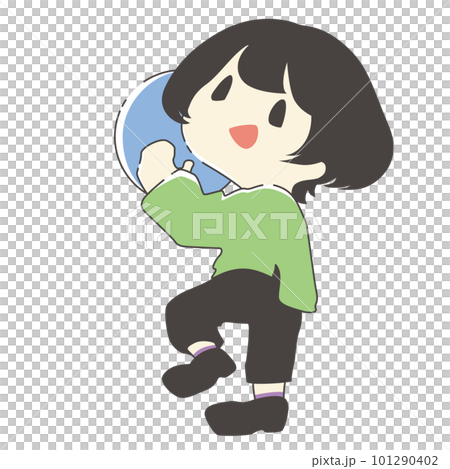 ボールを投げようとする子供 ボールを投げようとする子供 101290402