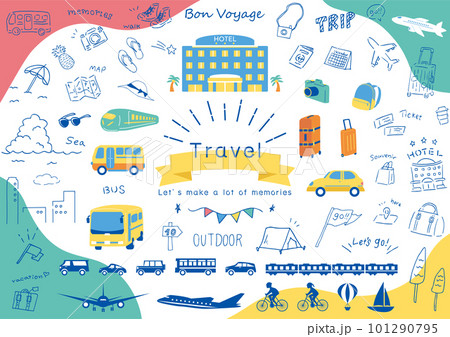 旅行に使いやすいイラスト素材集 101290795