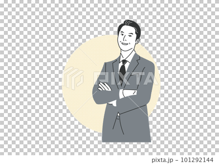 雙臂交叉的中年商人 101292144