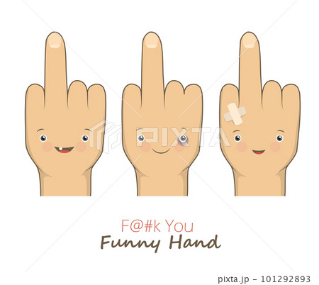 Vector cartoon middle fingers 101292893