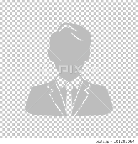 スーツを着た中年の男性シルエットイラスト 101293064