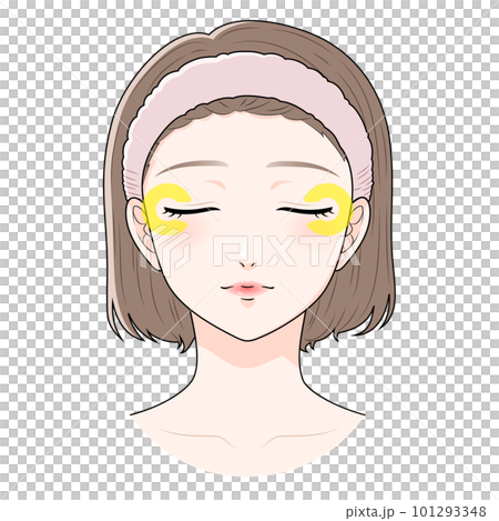 Cゾーン 目を閉じたヘアバンドをつけた女性 スキンケア Cゾーン 目を閉じたヘアバンドをつけた女性 スキンケア 101293348