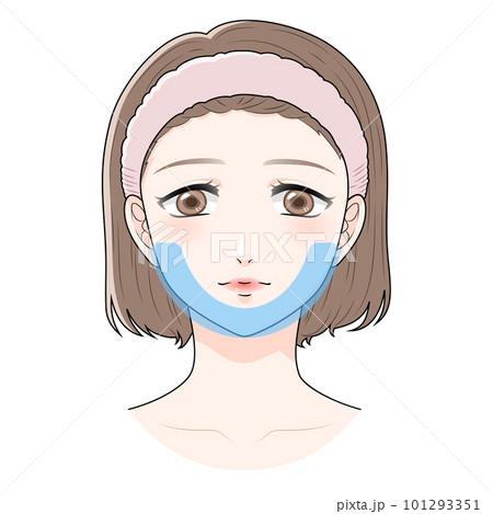 Uゾーン　ヘアバンドをつけた女性　スキンケア 101293351