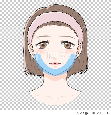 Uゾーン　ヘアバンドをつけた女性　スキンケア 101293351