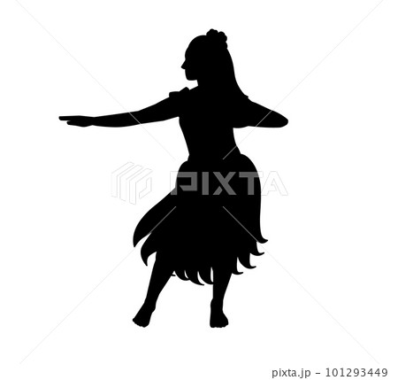 踊るフラダンサーのシルエット 踊るフラダンサーのシルエット 101293449