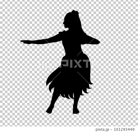 踊るフラダンサーのシルエット 踊るフラダンサーのシルエット 101293449