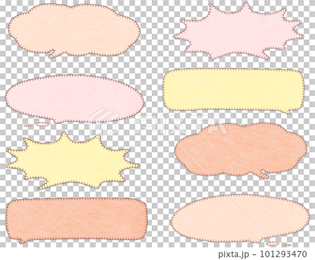 Speech balloon set that looks like it was embroidered on felt Speech balloon set that looks like it was embroidered on felt 101293470