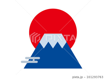 デザインの小ネタ ベクター和の素材 シンプルな富士山と日の出 デザインの小ネタ ベクター和の素材 シンプルな富士山と日の出 101293763