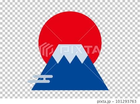 デザインの小ネタ ベクター和の素材 シンプルな富士山と日の出 デザインの小ネタ ベクター和の素材 シンプルな富士山と日の出 101293763