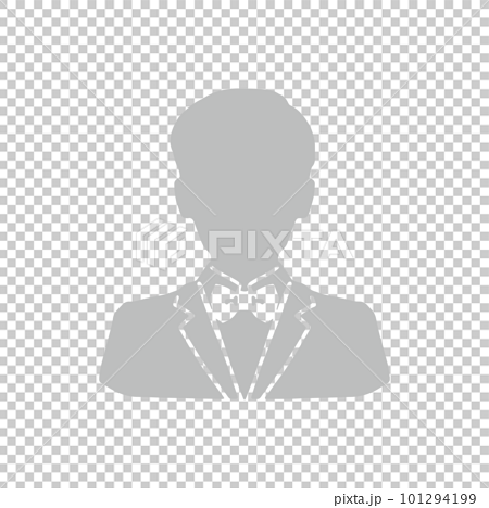 male silhouette head suit