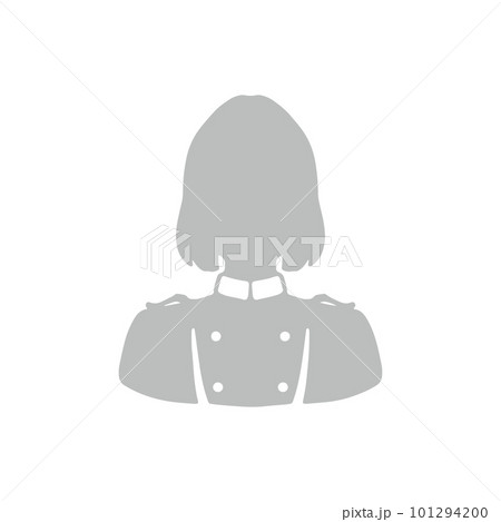 フロント業務の女性シルエットイラスト　グレー 101294200